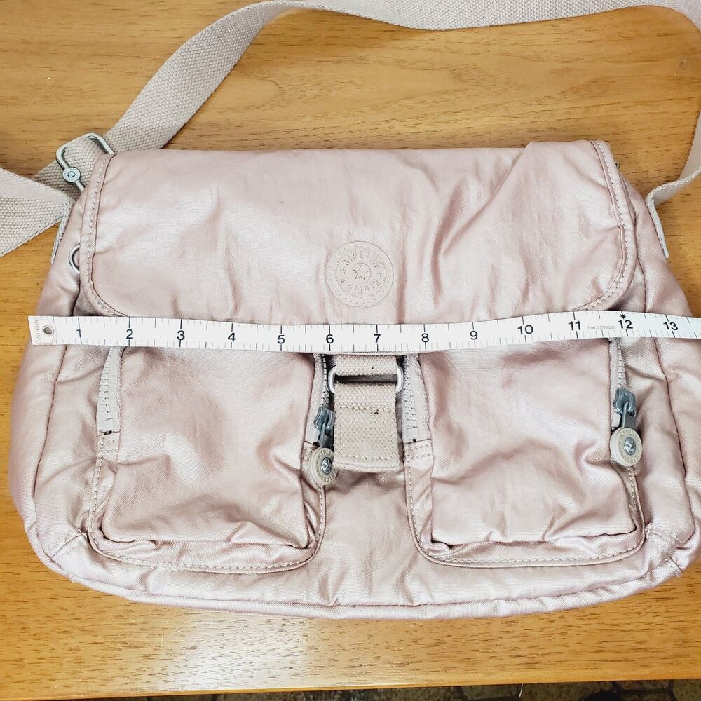 Kipling Felicity Pink Metallic Crossbody Womens Shoulder Bag Hiking Travel Bag - Picture 7 of 7